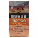 Monge Dog GRAIN FREE беззерновой корм для собак всех пород утка с картофелем 2,5 кг