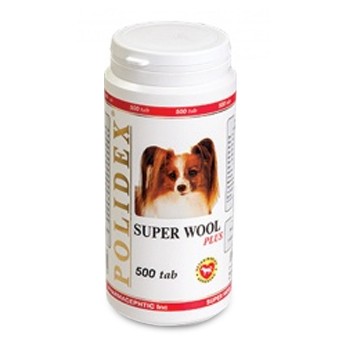 Полидекс Super Wool plus улучшает состояние шерсти, кожи 500 шт