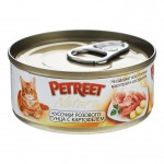 Petreet консервы для кошек кусочки розового тунца с картофелем 70 г 