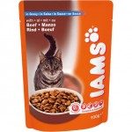 IAMS Cat Pouch корм для взрослых кошек с говядиной 100 г в соусе