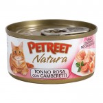 Petreet консервы для кошек кусочки розового тунца с креветками  70 г 