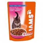 IAMS Cat Pouch корм для взрослых кошек с лососем 100 г в соусе