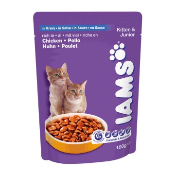 IAMS Cat Pouch корм для котят с курицей 100 г в соусе