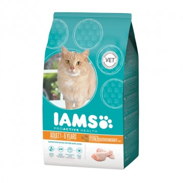 IAMS Cat корм для взрослых кошек лайт с курицей 10 кг