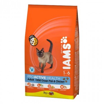 IAMS Cat корм для взрослых кошек с океанической рыбой 3 кг