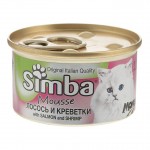 Simba Cat консервы для кошек паштет лосось с креветками 85 г