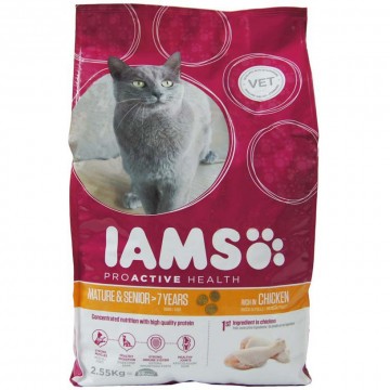 IAMS Cat корм для пожилых кошек с курицей 2,55 кг