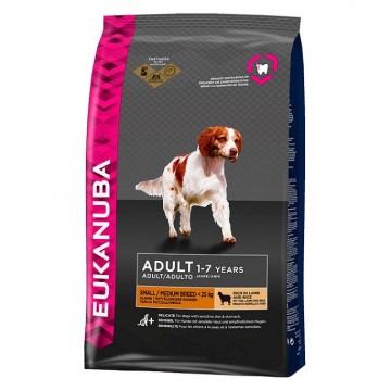 EUKANUBA Dog для взрослых собак мел. и сред. пород ягненок 12 кг  